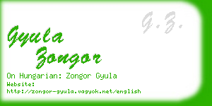 gyula zongor business card